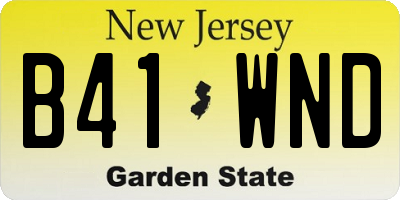 NJ license plate B41WND