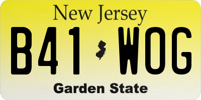 NJ license plate B41WOG