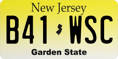 NJ license plate B41WSC
