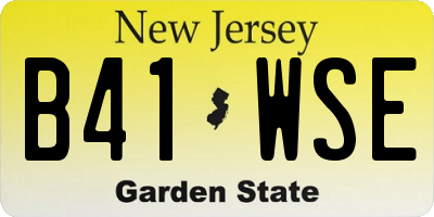 NJ license plate B41WSE