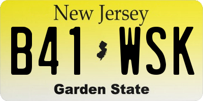 NJ license plate B41WSK