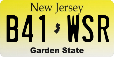 NJ license plate B41WSR