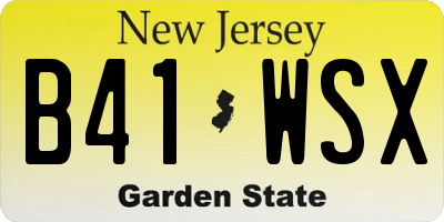 NJ license plate B41WSX