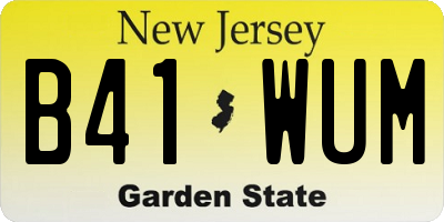 NJ license plate B41WUM