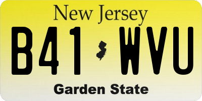 NJ license plate B41WVU
