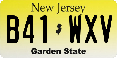 NJ license plate B41WXV