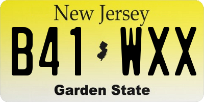 NJ license plate B41WXX
