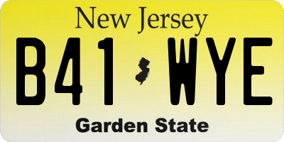 NJ license plate B41WYE