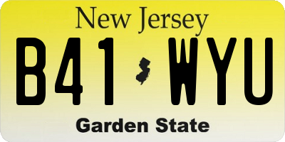NJ license plate B41WYU