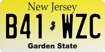 NJ license plate B41WZC