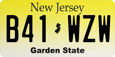 NJ license plate B41WZW