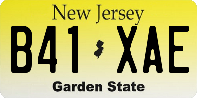 NJ license plate B41XAE