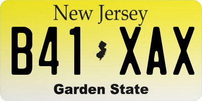 NJ license plate B41XAX