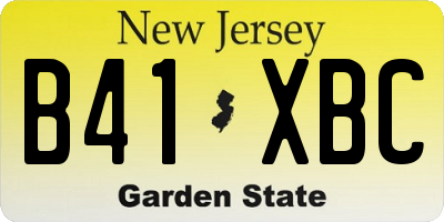 NJ license plate B41XBC