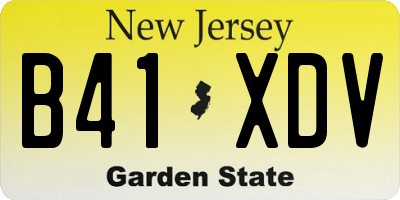 NJ license plate B41XDV