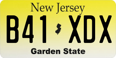 NJ license plate B41XDX
