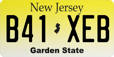 NJ license plate B41XEB