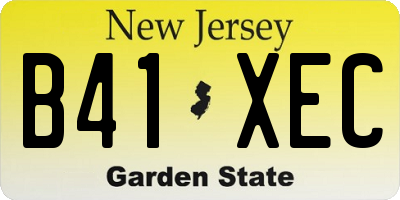 NJ license plate B41XEC