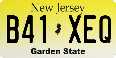 NJ license plate B41XEQ