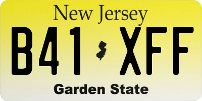 NJ license plate B41XFF