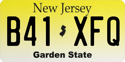 NJ license plate B41XFQ