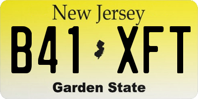 NJ license plate B41XFT
