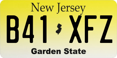 NJ license plate B41XFZ