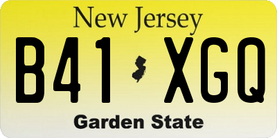 NJ license plate B41XGQ
