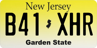 NJ license plate B41XHR