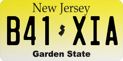 NJ license plate B41XIA