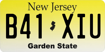NJ license plate B41XIU