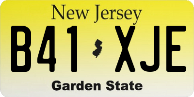 NJ license plate B41XJE