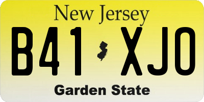 NJ license plate B41XJO