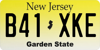 NJ license plate B41XKE