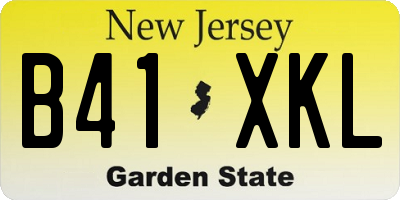 NJ license plate B41XKL