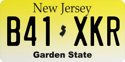 NJ license plate B41XKR