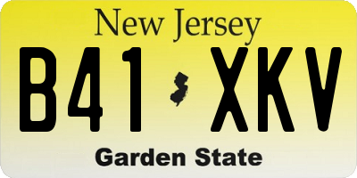 NJ license plate B41XKV