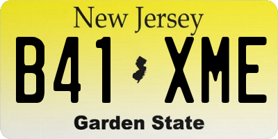 NJ license plate B41XME
