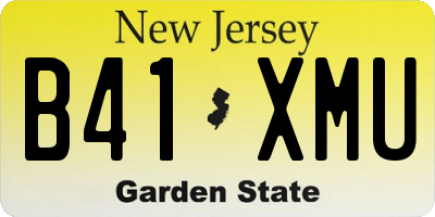 NJ license plate B41XMU