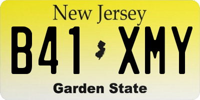 NJ license plate B41XMY
