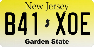 NJ license plate B41XOE