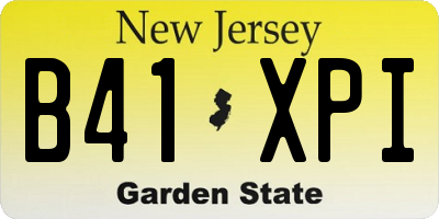 NJ license plate B41XPI