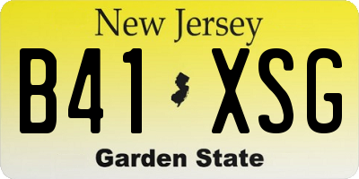 NJ license plate B41XSG
