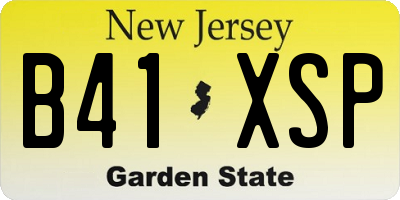 NJ license plate B41XSP