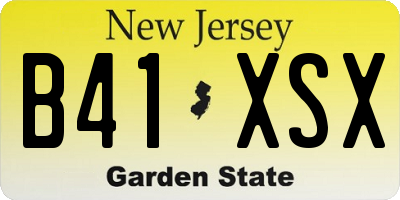 NJ license plate B41XSX