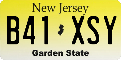 NJ license plate B41XSY