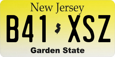 NJ license plate B41XSZ