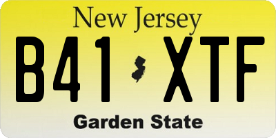 NJ license plate B41XTF