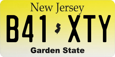 NJ license plate B41XTY