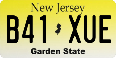 NJ license plate B41XUE